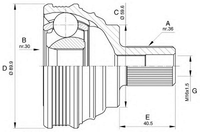 OPEN PARTS cvj553510 -  Шарнирный комплект, приводной вал